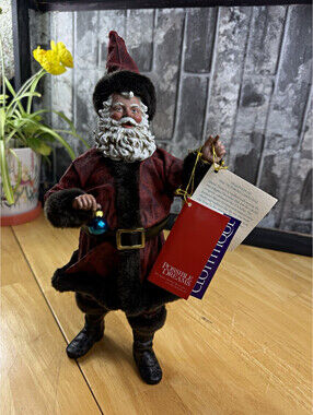 Possible Dreams Santa Claus Clothtique Victorian Tree-Trimmer Figurine 2002 10"